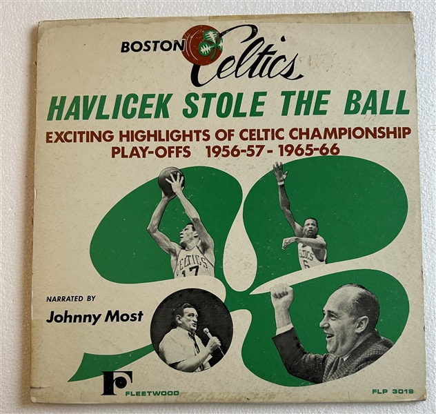 60's BOSTON CELTICS HAVLICEK STOLE THE BALL RECORD ALBUM