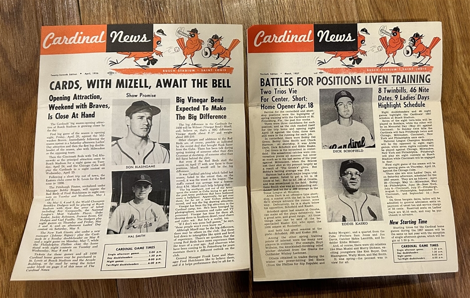1956 & 1957 CARDINALS NEWS NEWSLETTERS- 2