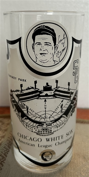 1959 CHICAGO WHITE SOX AMERICAN LEAGUE CHAMPIONS PLAYER GLASS - EARLY WYNN