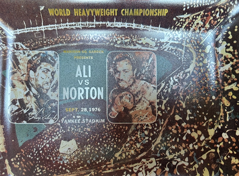 VINTAGE 1976 ALI vs NORTON SOUVENIR TRAY - LEROY NEIMAN ARTWORK