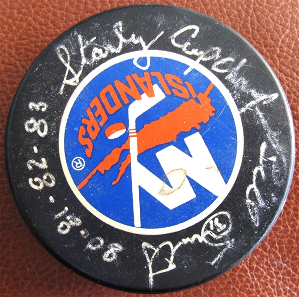 BILL SMITH #3 SIGNED NY ISLANDERS HOCKEY PUCK w/CAS COA