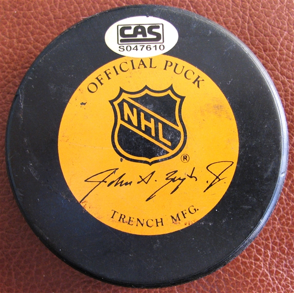 BILL SMITH #3 SIGNED NY ISLANDERS HOCKEY PUCK w/CAS COA