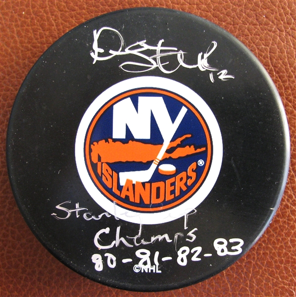 DUANE SUTTER SIGNED NY ISLANDERS HOCKEY PUCK w/CAS COA