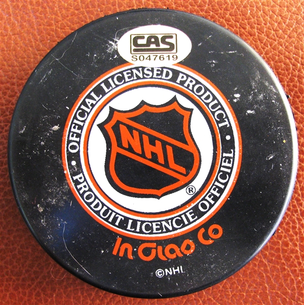 DENIS POTVIN SIGNED NY ISLANDERS HOCKEY PUCK w/CAS COA