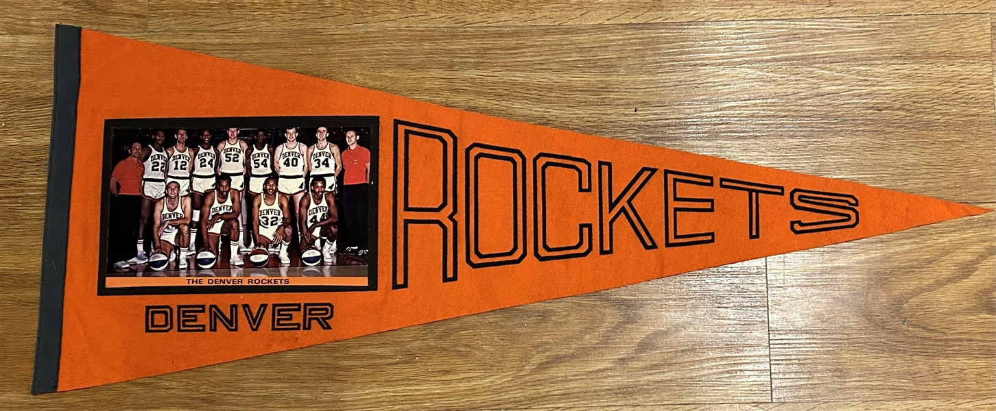 1968-69 ABA DENVER ROCKETS TEAM PHOTO PENNANT- SCARCE