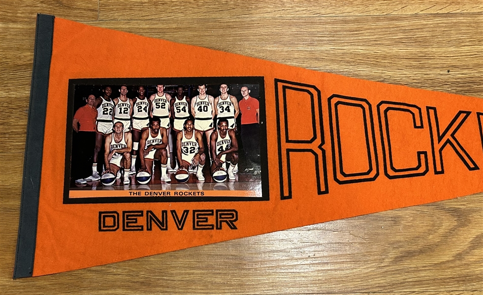 1968-69 ABA DENVER ROCKETS TEAM PHOTO PENNANT- SCARCE