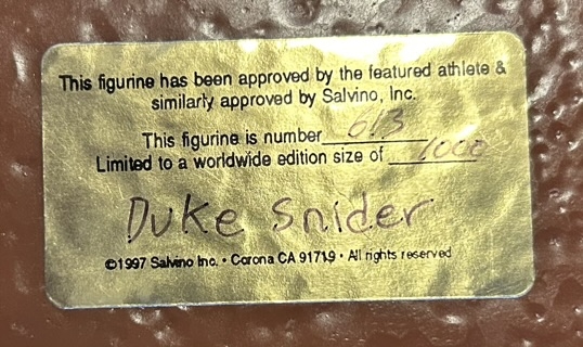 DUKE SNIDER SALVINO STATUE - SIGNED