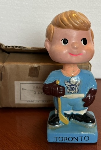 60's TORONTO MAPLE LEAFS mini BOBBING HEAD w/ BOX