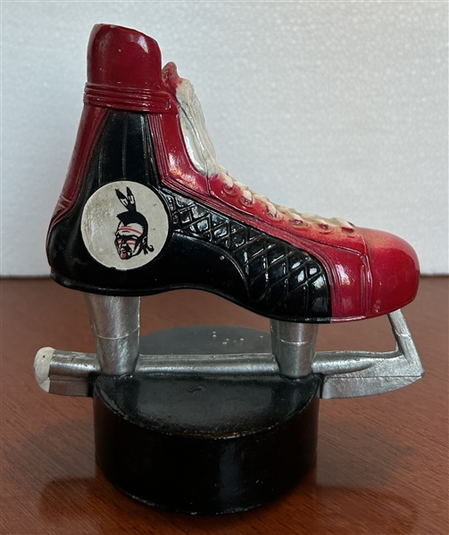 VINTAGE 70's BOSTON BRAVES SKATE/PUCK BOTTLE OPENER-PAPERWEIGHT- RARE