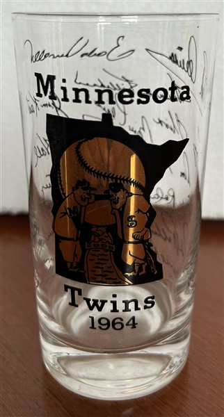 1964 MINNESOTA TWINS GLASS w/FACSIMILE AUTOGRAPHS