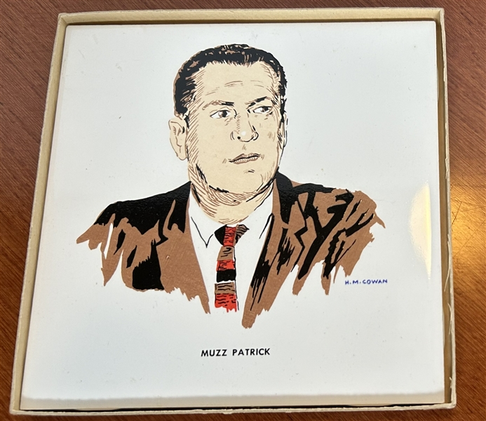 60's NEW YORK RANGERS COACH MUZZ PATRICK HOCKEY TILE w/BOX