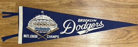 50s BROOKLYN DODGERS "NATIONAL LEAGUE CHAMPS" PENNANT