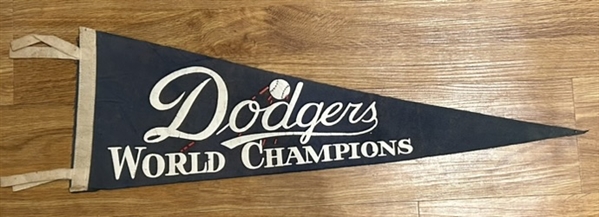 VINTAGE 50's DODGERS WORLD CHAMPIONS PENNANT