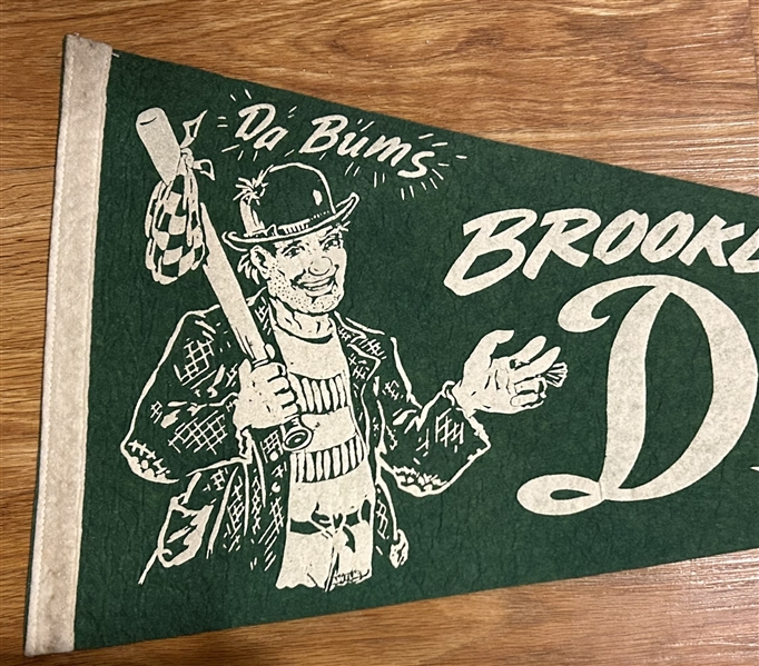 VINTAGE 50's BROOKLYN DODGERS DA BUMS PENNANT