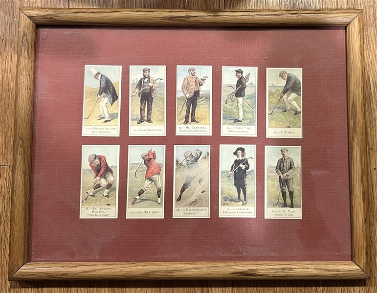 1900 COPE BROTHERS GOLF CARDS #11-20 - FRAMED