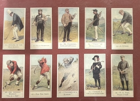 1900 COPE BROTHERS GOLF CARDS #11-20 - FRAMED