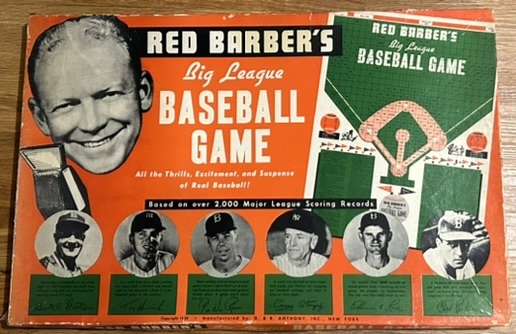 VINTAGE RED BARBER BIG LEAGUE BASEBALL GAME w/DODGERS & YANKEES PLAYERS