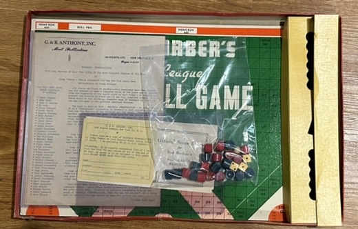 VINTAGE RED BARBER BIG LEAGUE BASEBALL GAME w/DODGERS & YANKEES PLAYERS