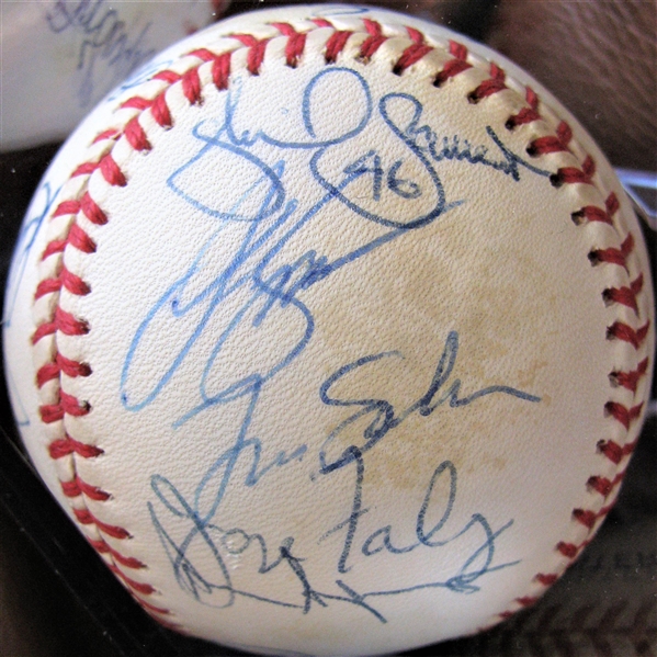 1996 ANGELS TEAM (22) SIGNED BASEBALL w/CAS