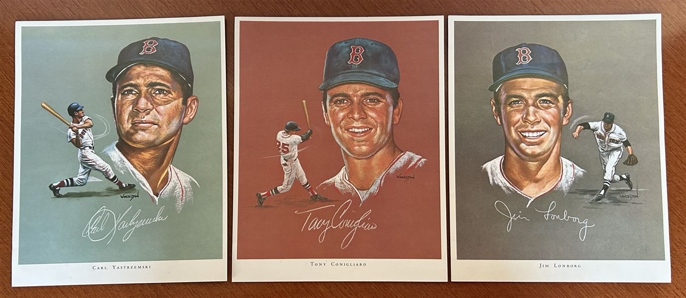 1968 BOSTON RED SOX WHEELDON PORTRAITS- COMPLETE SET OF 12