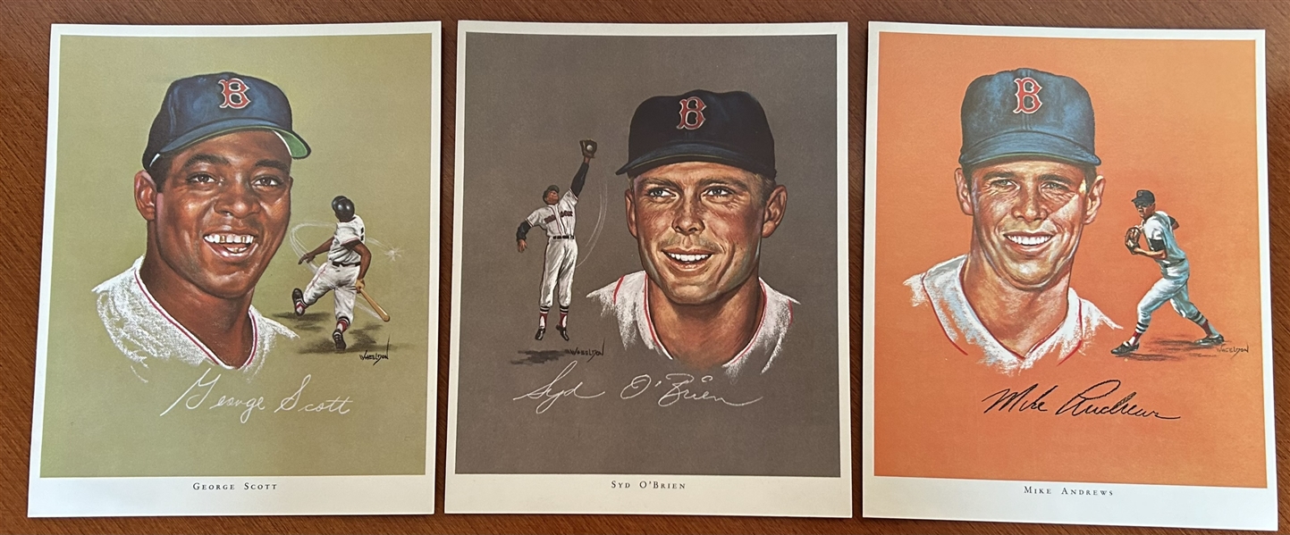 1968 BOSTON RED SOX WHEELDON PORTRAITS- COMPLETE SET OF 12