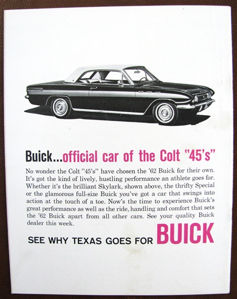 1962 HOUSTON COLT 45's YEARBOOK - 1st YEAR