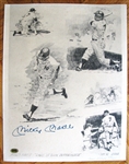 MICKEY MANTLE PRINT #249/250 SIGNED 11" X 14" w/CAS LOA