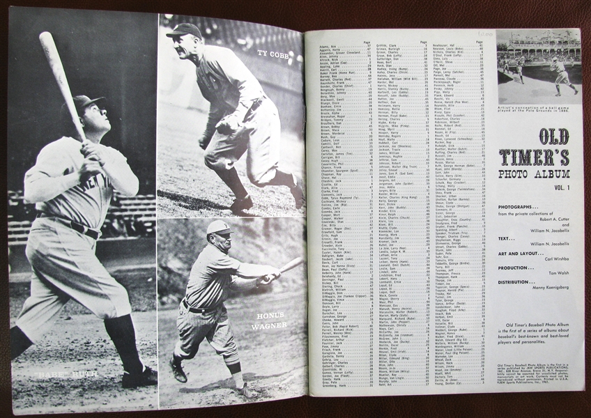 1961 OLD TIMER'S BASEBALL PHOTO ALBUM MAGAZINE