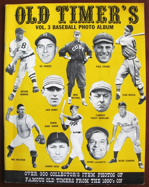 1966 OLD TIMER'S BASEBALL PHOTO ALBUM MAGAZINE 