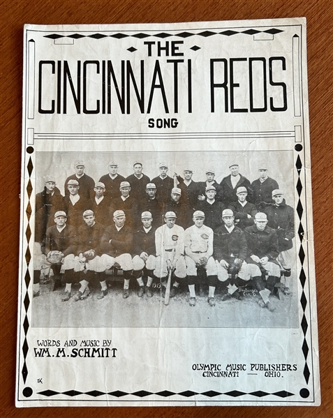 1919 THE CINCINNATI REDS SONG SHEET MUSIC