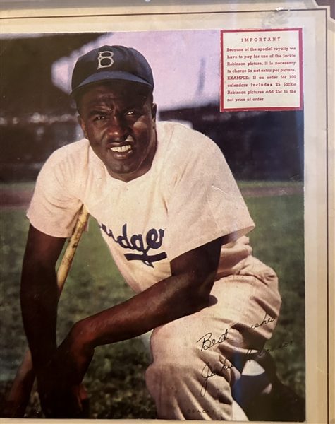 1955 JACKIE ROBINSON SALESMAN SAMPLE CALENDAR