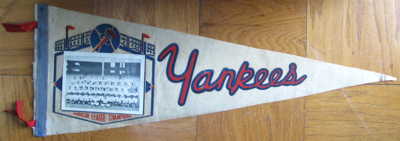 1961 NEW YORK YANKEES WORLD SERIES PHOTO PENNANT