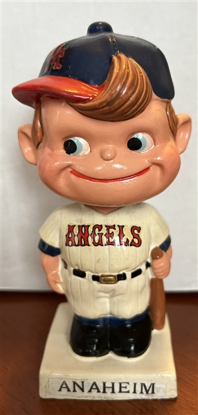 60's ANAHEIM ANGELS WHITE BASE BOBBING HEAD - HTF