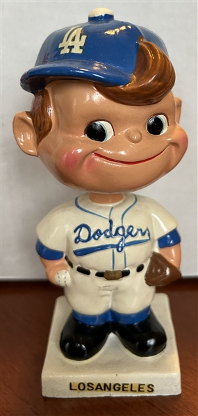 60's LOS ANGELES DODGERS WHITE BASE BOBBING HEAD 