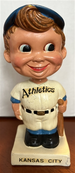 60's KANSAS CITY ATHLETICS WHITE BASE BOBBING HEAD 