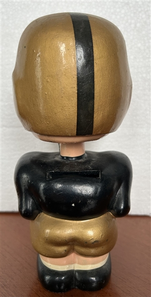 60's ALL-AMERICAN FOOTBALL BOBBING HEAD / BANK w/HANG TAG