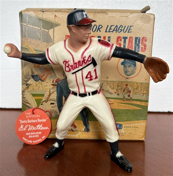 50's/60's EDDIE MATHEWS HARTLAND STATUE w/BOX & TAG