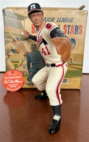 50's/60's EDDIE MATHEWS HARTLAND STATUE w/BOX & TAG