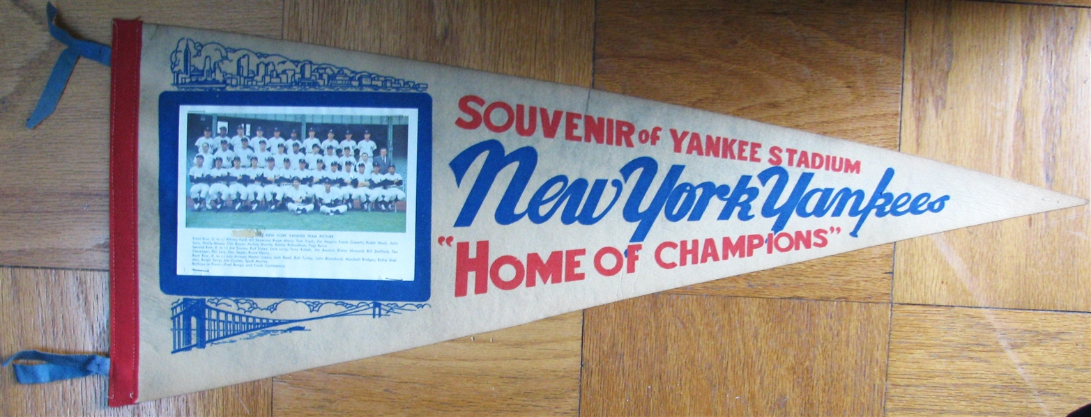 1962 NEW YORK YANKEES PHOTO PENNANT