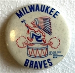 1954 MILWAUKEE BRAVES PIN - HTF