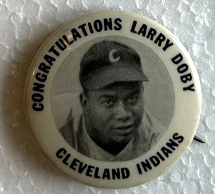 VINTAGE 1947 CONGRATULATIONS LARRY DOBY PIN