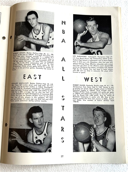 1953 NBA ALL-STAR GAME PROGRAM  @ FORT WAYNE INDIANA