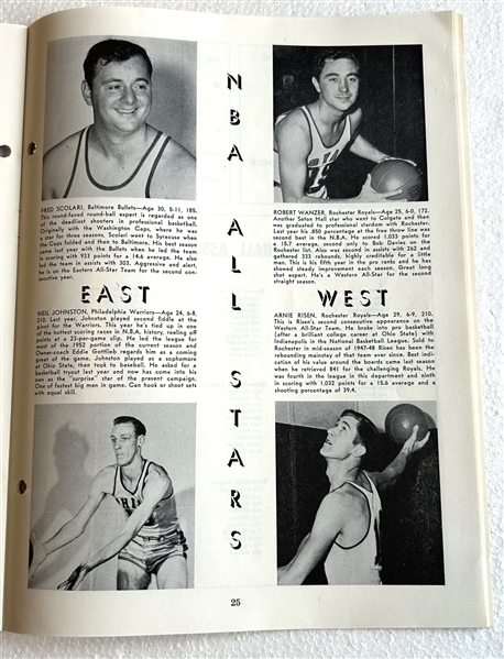 1953 NBA ALL-STAR GAME PROGRAM  @ FORT WAYNE INDIANA