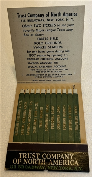 1957 BROOKLYN DODGERS/N.Y. YANKEES & GIANTS TICKET PROMOTION MATCHES