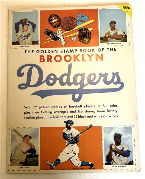 1955 BROOKLYN DODGERS STAMP BOOK w/KOUFAX ROOKIE