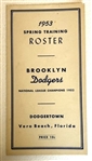 1953 BROOKLYN DODGERS "SPRING TRAINING" ROSTER BOOKLET