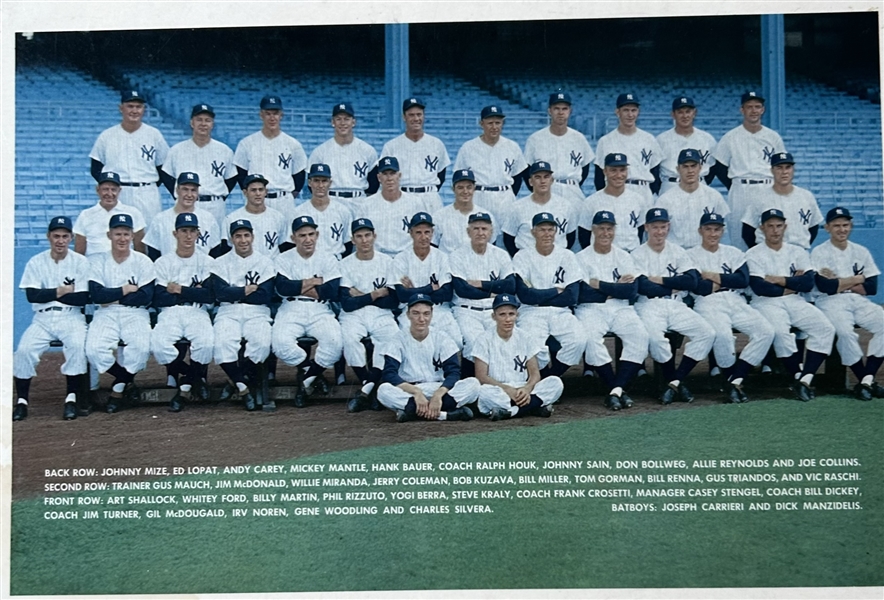 1954 BALLANTINE BEER N.Y. YANKEES CHAMPIONSHIP TEAM PHOTO PLAQUE