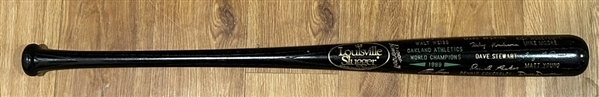 1989 OAKLAND ATHLETICS WORLD CHAMPIONS BLACK BAT