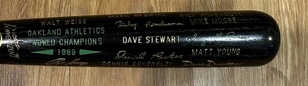 1989 OAKLAND ATHLETICS WORLD CHAMPIONS BLACK BAT