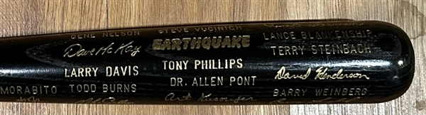 1989 OAKLAND ATHLETICS WORLD CHAMPIONS BLACK BAT